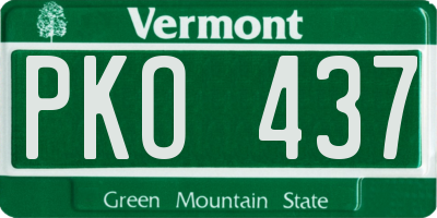 VT license plate PKO437