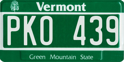 VT license plate PKO439