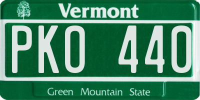 VT license plate PKO440
