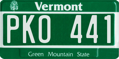 VT license plate PKO441