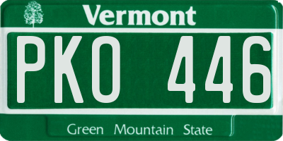 VT license plate PKO446