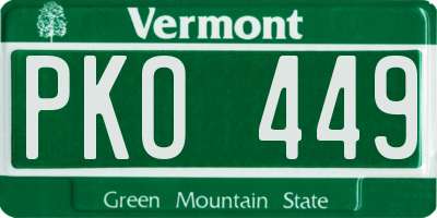 VT license plate PKO449