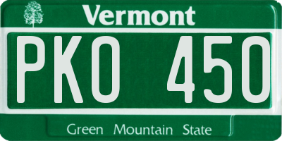 VT license plate PKO450