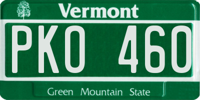 VT license plate PKO460