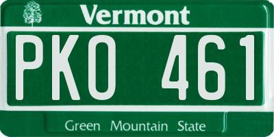 VT license plate PKO461