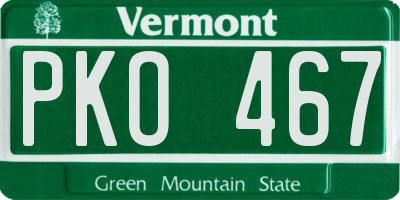 VT license plate PKO467