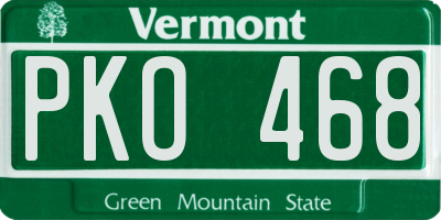 VT license plate PKO468