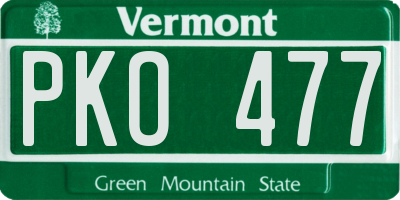 VT license plate PKO477