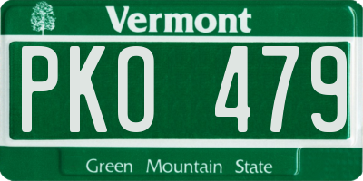 VT license plate PKO479