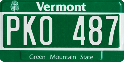 VT license plate PKO487