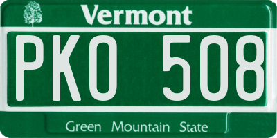 VT license plate PKO508