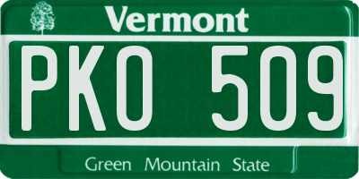 VT license plate PKO509