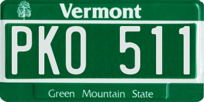 VT license plate PKO511