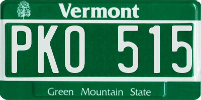 VT license plate PKO515
