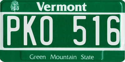 VT license plate PKO516