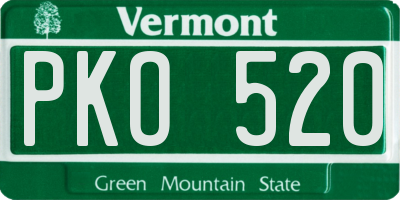 VT license plate PKO520