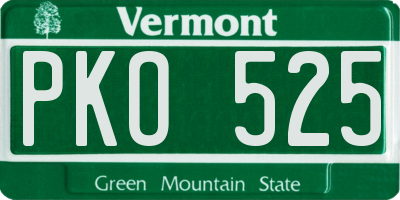 VT license plate PKO525