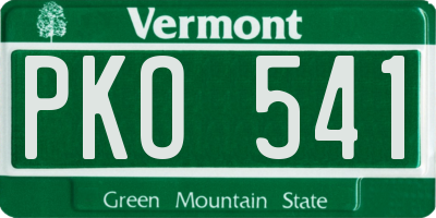 VT license plate PKO541