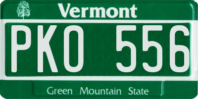 VT license plate PKO556