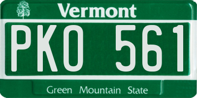 VT license plate PKO561