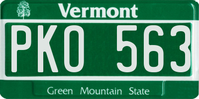 VT license plate PKO563