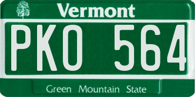 VT license plate PKO564