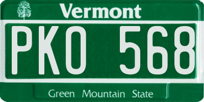 VT license plate PKO568