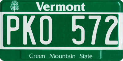 VT license plate PKO572