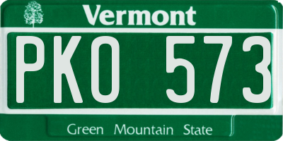 VT license plate PKO573