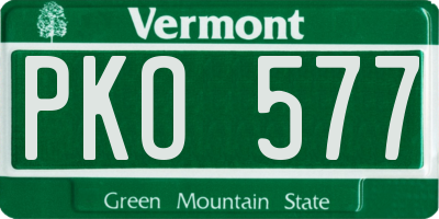 VT license plate PKO577