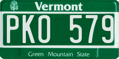 VT license plate PKO579