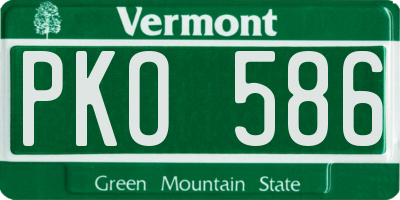 VT license plate PKO586
