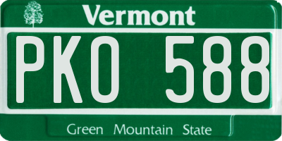 VT license plate PKO588