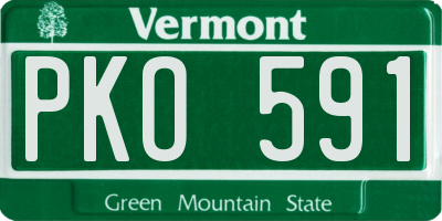 VT license plate PKO591