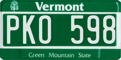 VT license plate PKO598