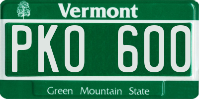 VT license plate PKO600