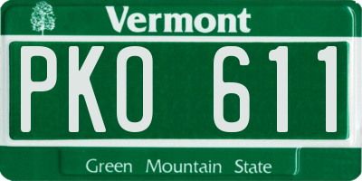 VT license plate PKO611