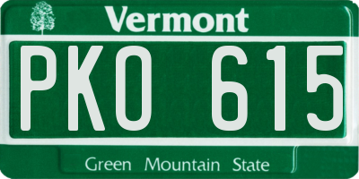 VT license plate PKO615