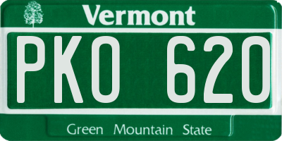 VT license plate PKO620