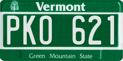 VT license plate PKO621
