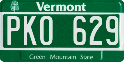 VT license plate PKO629