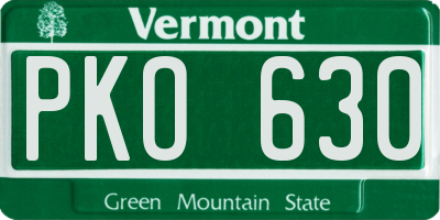 VT license plate PKO630