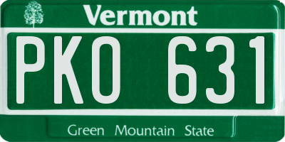 VT license plate PKO631
