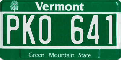 VT license plate PKO641