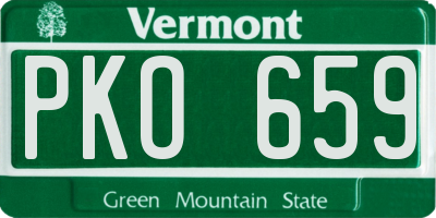 VT license plate PKO659