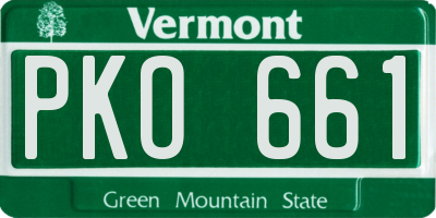 VT license plate PKO661