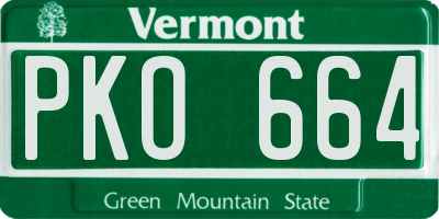 VT license plate PKO664