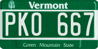 VT license plate PKO667
