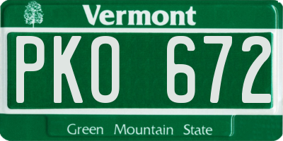 VT license plate PKO672