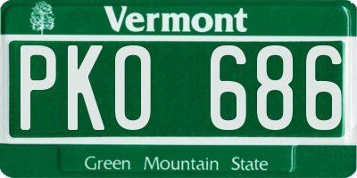 VT license plate PKO686